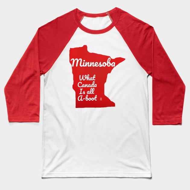 Minnesoba Canada's Aboot Baseball T-Shirt by Elvira Khan